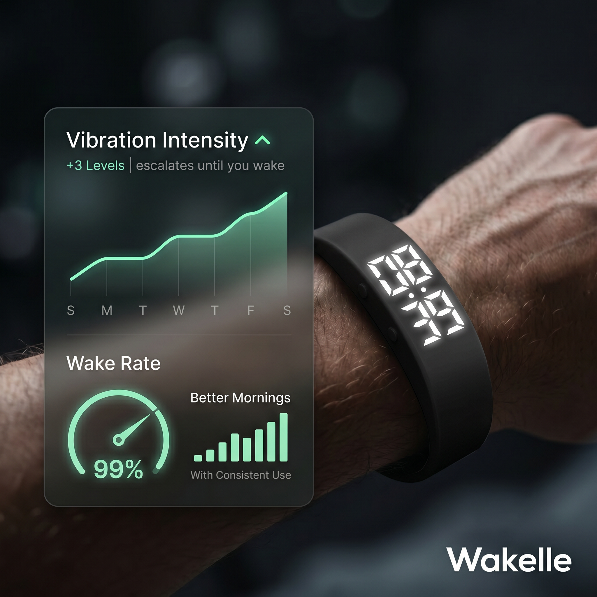 Wakelle vibration intensity and 99% wake rate